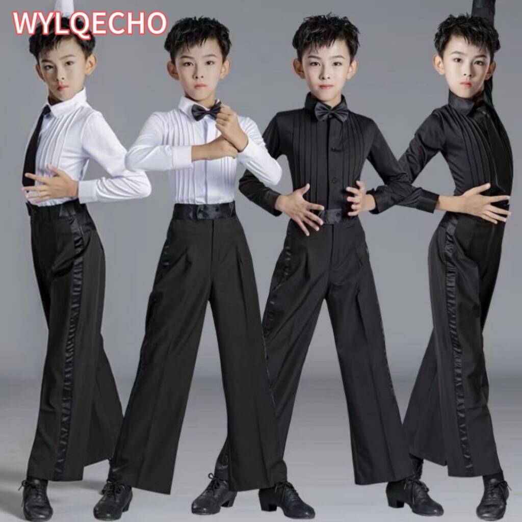 男の子子供ラテンダンスドレス男の子練習服夏ラテン競技パフォーマンス衣装シャツパンツスーツ
