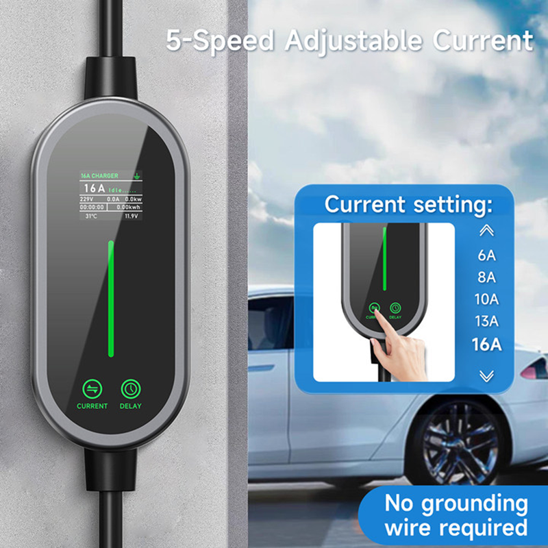 Puppyfc 3.5KW ポータブル EV 充電器 Type1/GBT プラグ 16A スマート WiFi Bluetooth 制御 Type2 急速充電ケーブル 電気自動車用