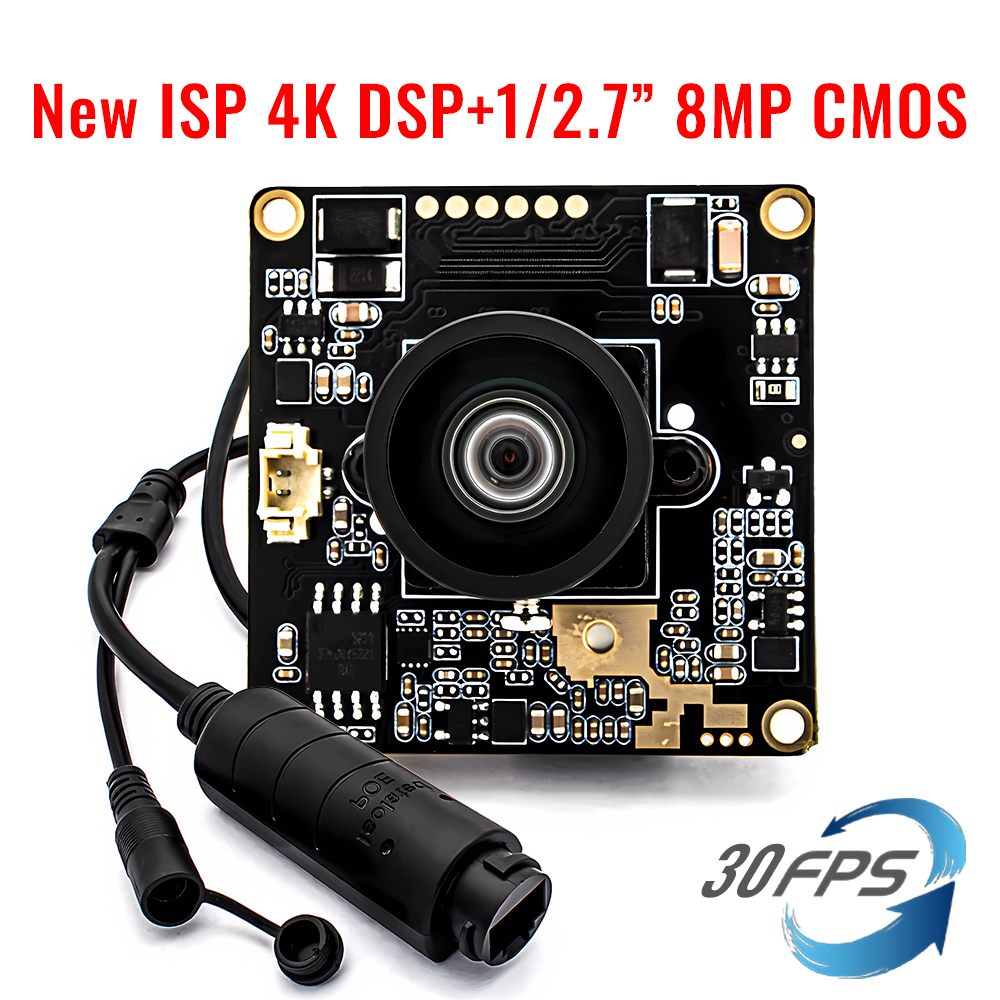 4K 8MP 30FPS POE IPカメラモジュール 1/2.7インチCMOS 歪みのないレンズ ONVIF RTSP ネットワーク監視ウェブカメラ（マシンビジョン用）