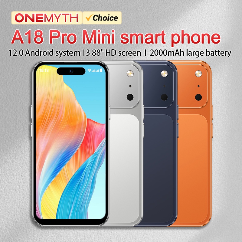 ONEMYTH A18 プロ 4.0 "フルスクリーンミニスマートフォン 4G LTE 2GB RAM 16GB ROM Android 12 デュアル SIM スタンバイ 2000mAh バックアップ小型電話