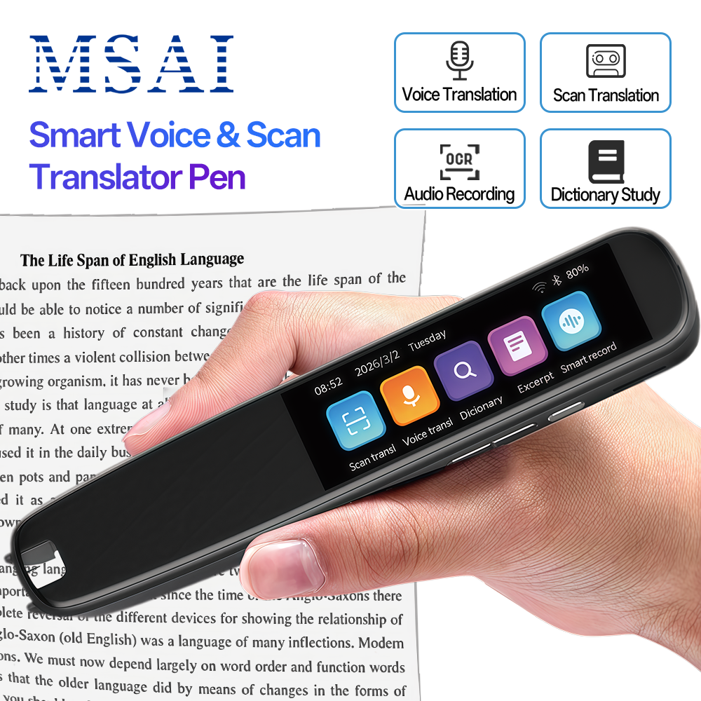 MSAI S7 S6 AI 翻訳機オフライン 60 言語スキャンペンスキャン音声 134 言語翻訳辞書レコーダー旅行用