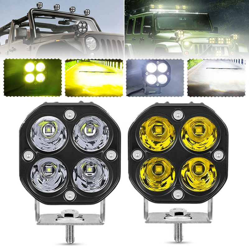 3 インチ 40 ワット LED ワークライトスクエアスポットライトフラッドビームオートバイ 4 × 4 オフロードトラックトラクター車フォグランプドライビングライト