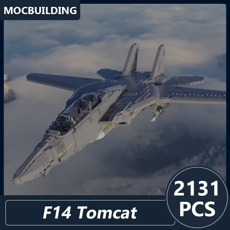 F14 Tomcat 航空機ミニスケールモデル Moc ビルディングブロック DIY 組み立てレンガクリエイティブコレクションディスプレイクリスマスおもちゃギフト 2131 個