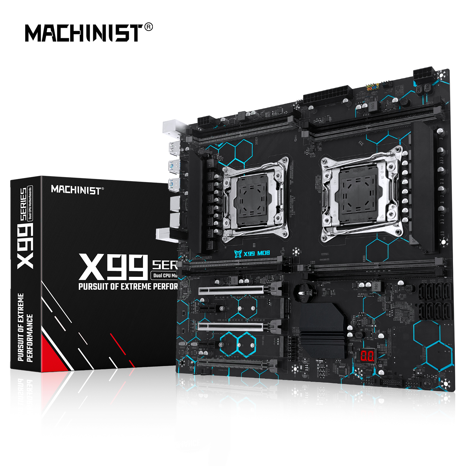 MACHINIST X99 デュアル CPU マザーボード LGA 2011-3 サポートデュアル Xeon プロセッサ NVME SATA M.2 スロット 8 DDR4 RAM 最大 256 グラム USB3.0 X99 MD8