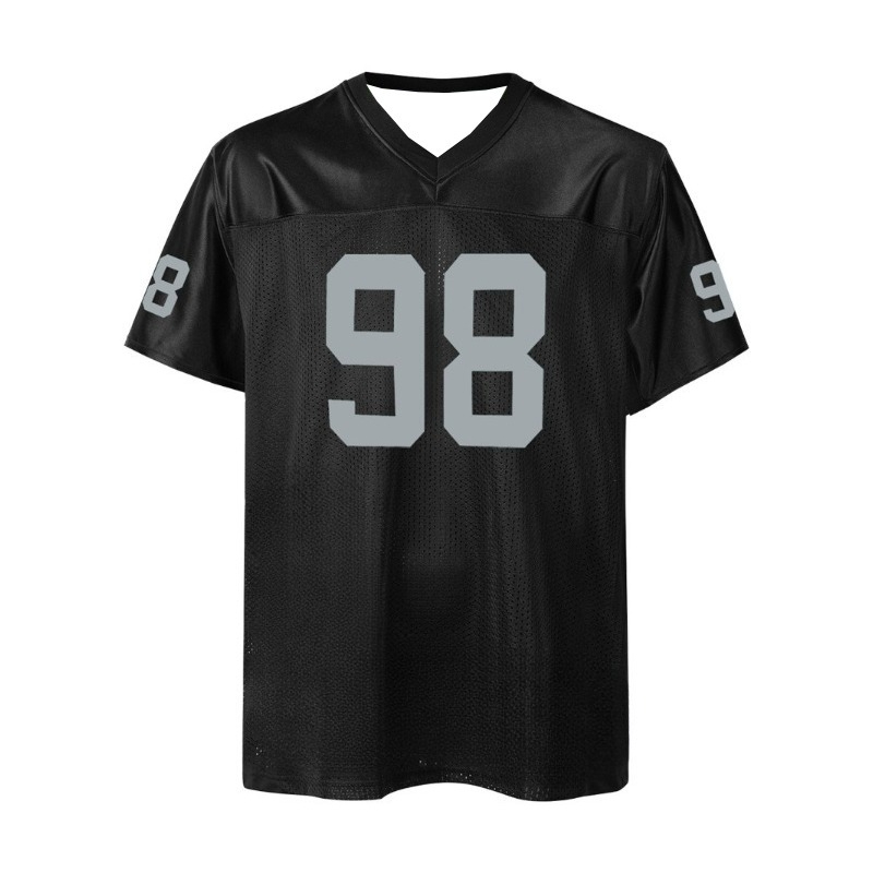 #98 Retro Black Breathable Sports Jersey V-Neck Football Jersey Athletic Football Shirt Practice Sports Uniform Sweatshirt Moto