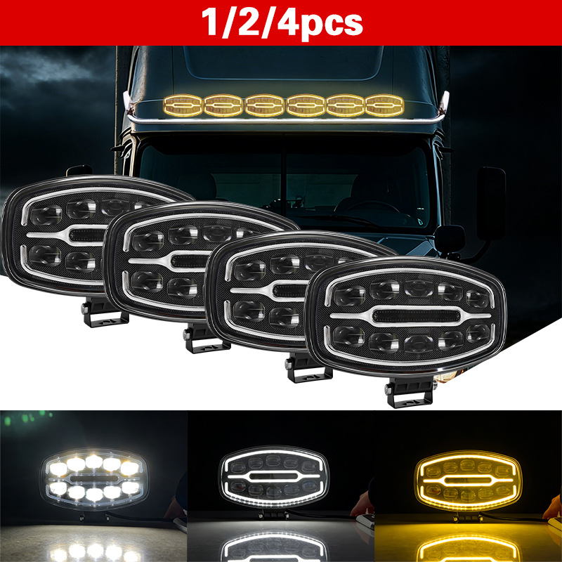 1/2/4 個 9 インチ LED ライトオフロードヘッドライトスポットライト補助正方形車の運転ライトフラッシュ白黄色フォード SUV ピックアップ