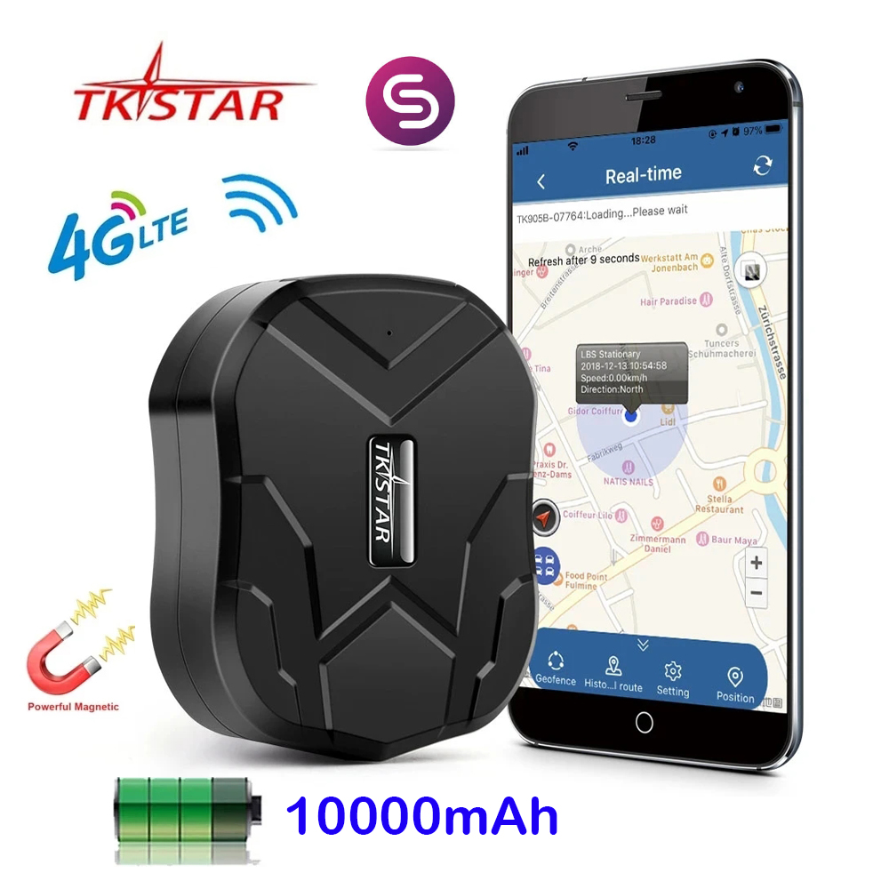 4 グラム gps トラッカー TK905B 車車両 gps 10000 mAh ロングスタンバイ強力な磁石 Gps ロケーター無料 Web アプリ gps 車両トラッカー