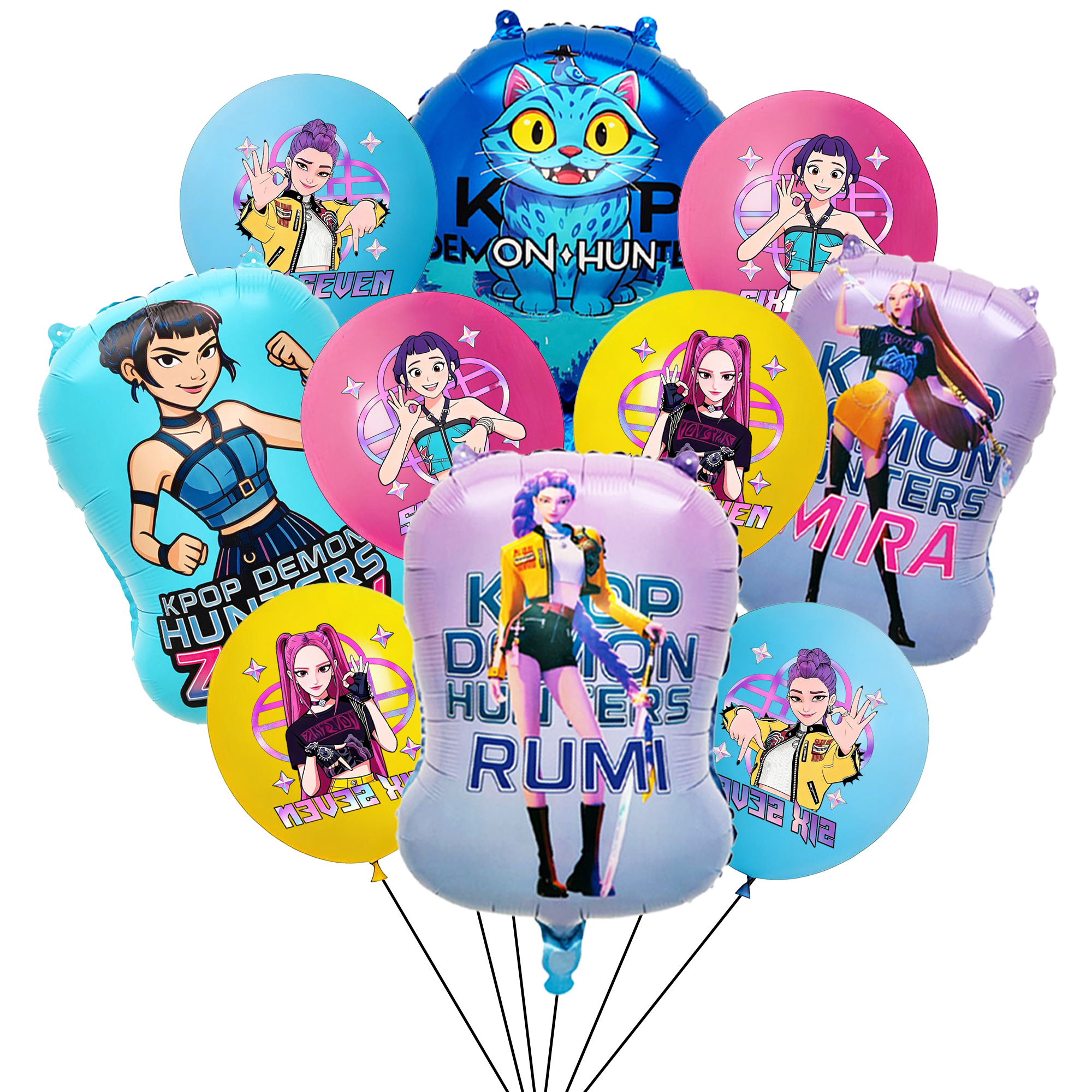 K-POP デーモンハンター パーティーバルーン デコレーションセット 22 個 - K-POP デーモンハンター 誕生日ホイルバルーン