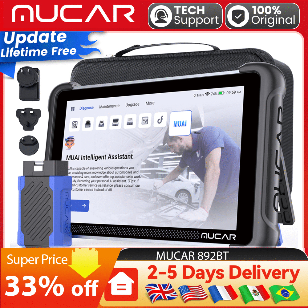 MUCAR 892BT 車 OBD2 診断ツール 全システム診断 ECU コーディング 双方向スキャナ CANFD DOIP 34 リセット無料