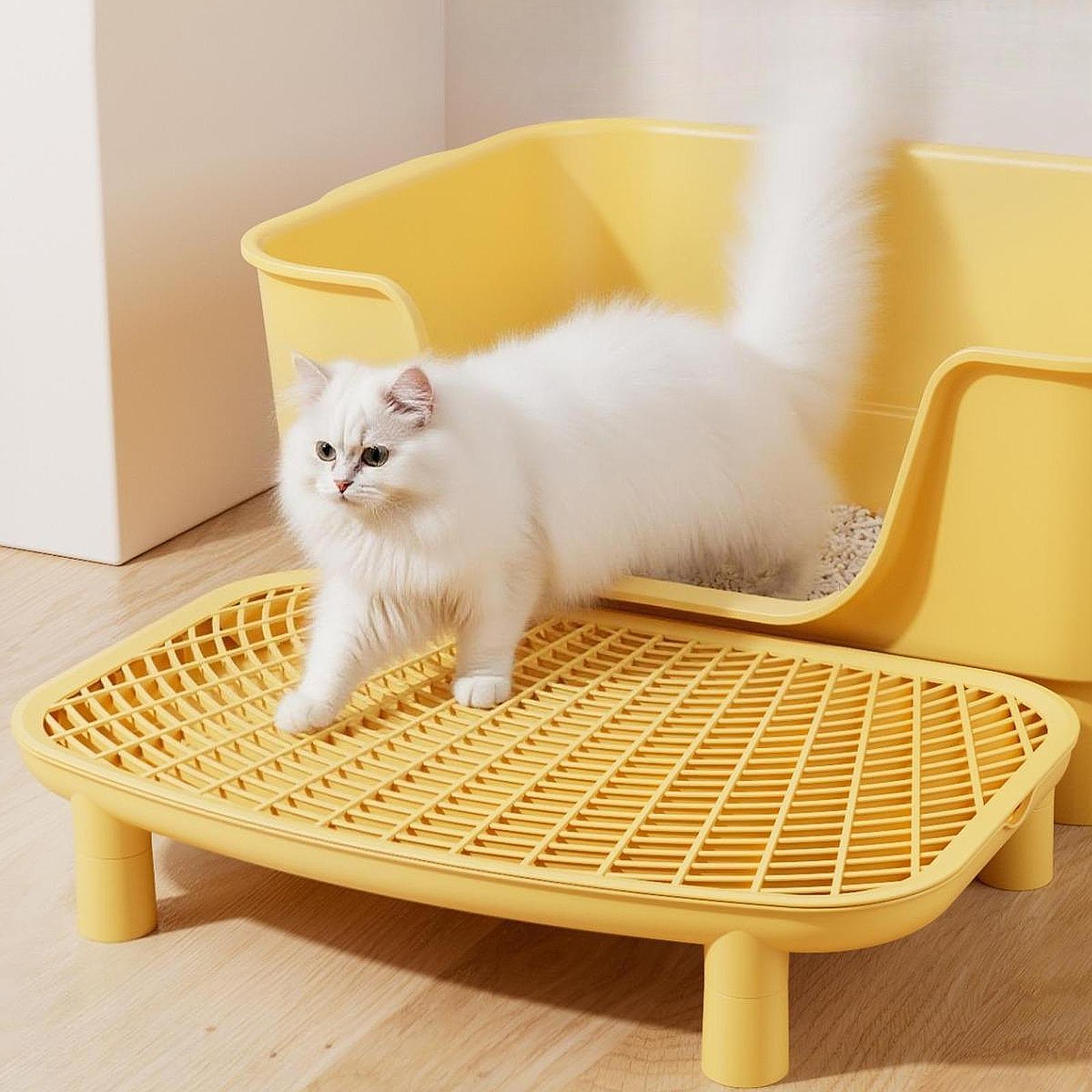 猫砂ランププラスチック子猫トイレフットボード猫子猫ペットクリーニング用品用の持ち運び防止猫砂パッド