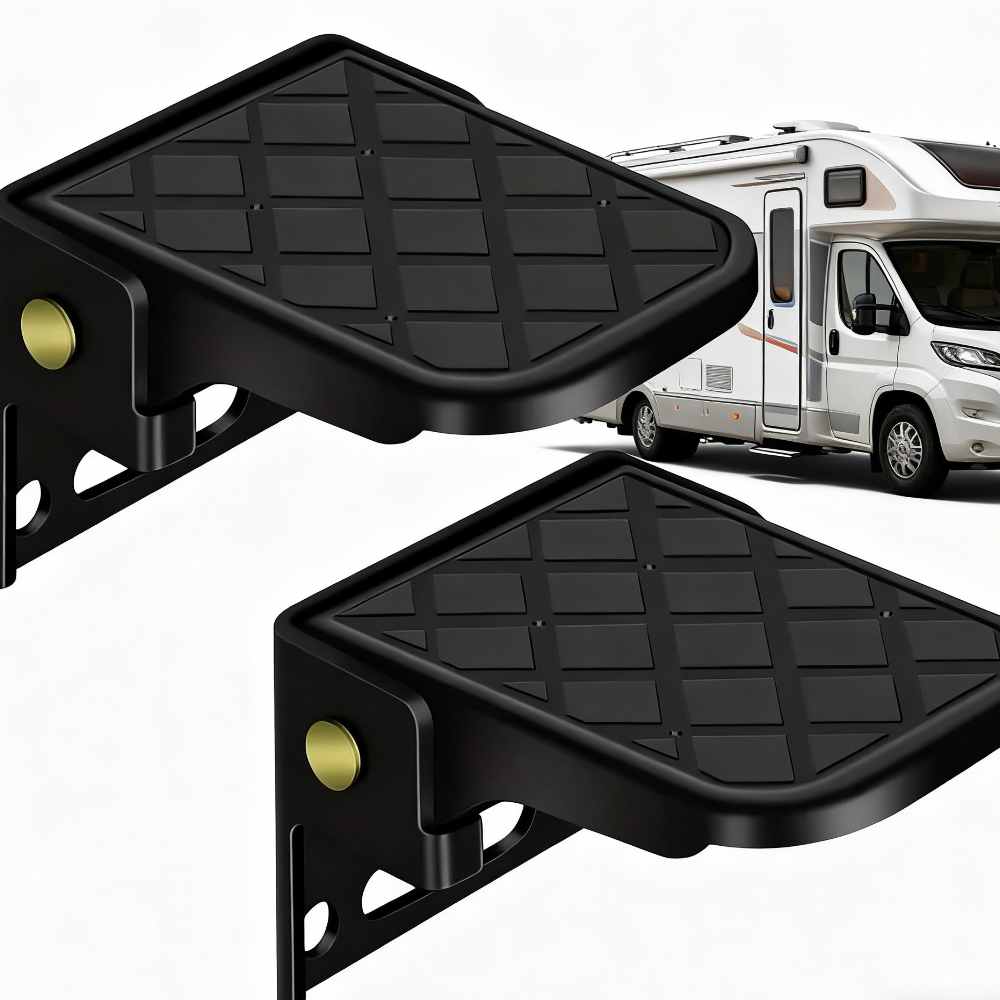 2PC 折りたたみトラックステップ 滑り止め表面調整可能なテールゲートはしご RV キャンピングカー ダンプ トレーラー用安全フット アクセサリー