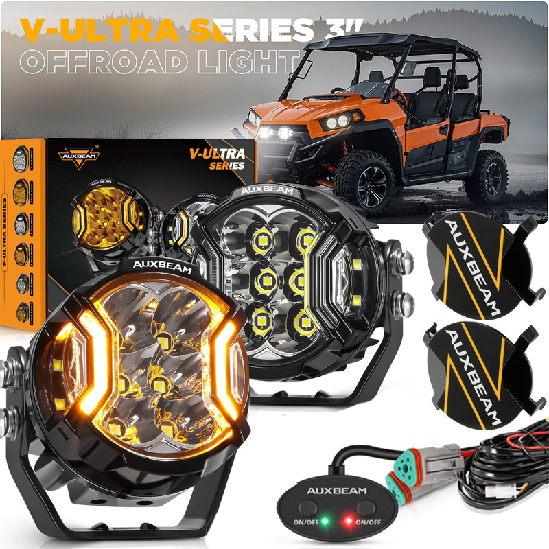AUXBEAM 1 ペア 3 インチ 108 ワット LED ドライビングライト LED サイドシューターポッドライトアンバー DRL 付き ATV UTV SUV オフロード用