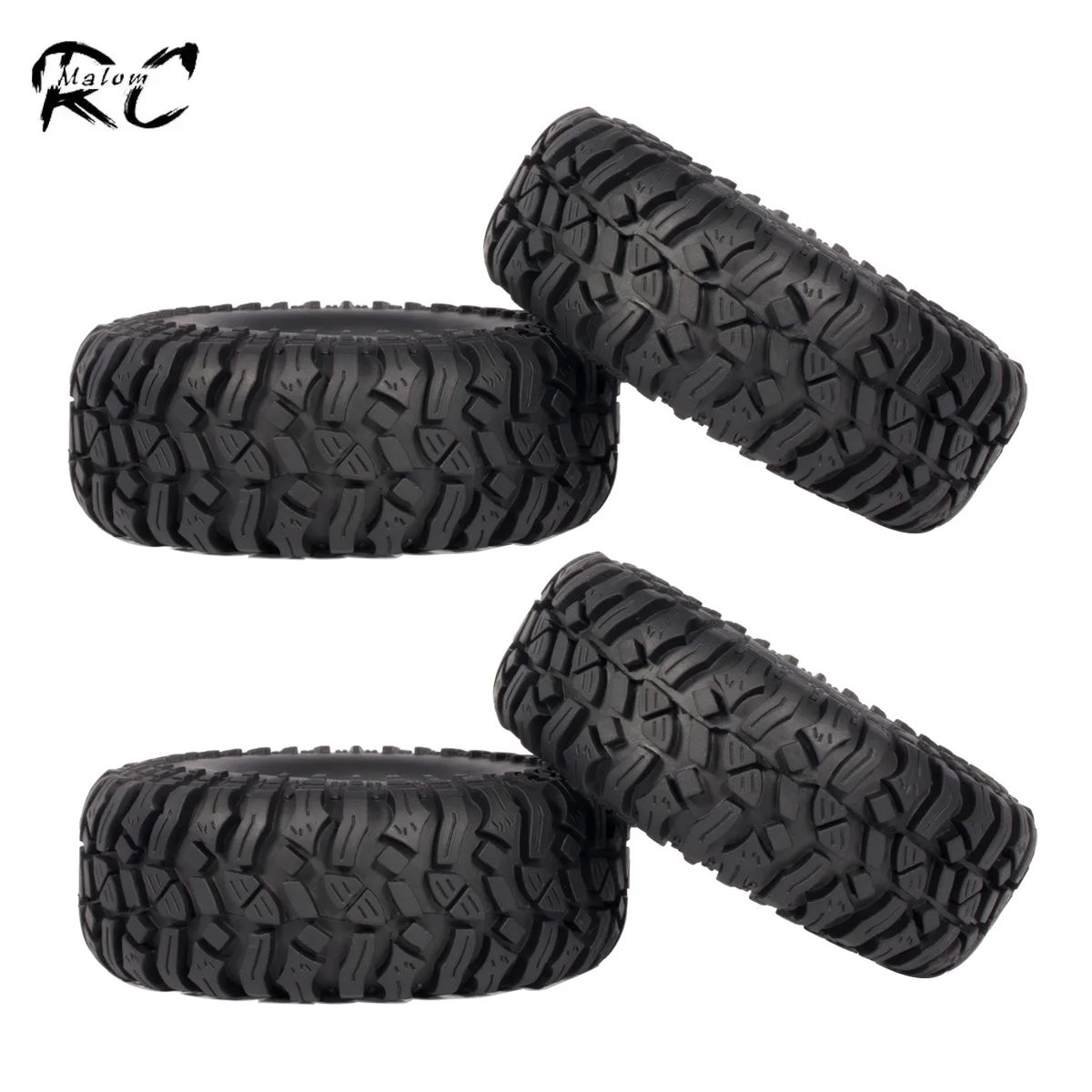 1 セット 1.9 インチゴムタイヤ 114*42 ミリメートルホイールタイヤ 1/10 RC カークローラー軸 TRX4 SCX10 90046 D90 TF2 キャプラ YIKONG LCG パーツ