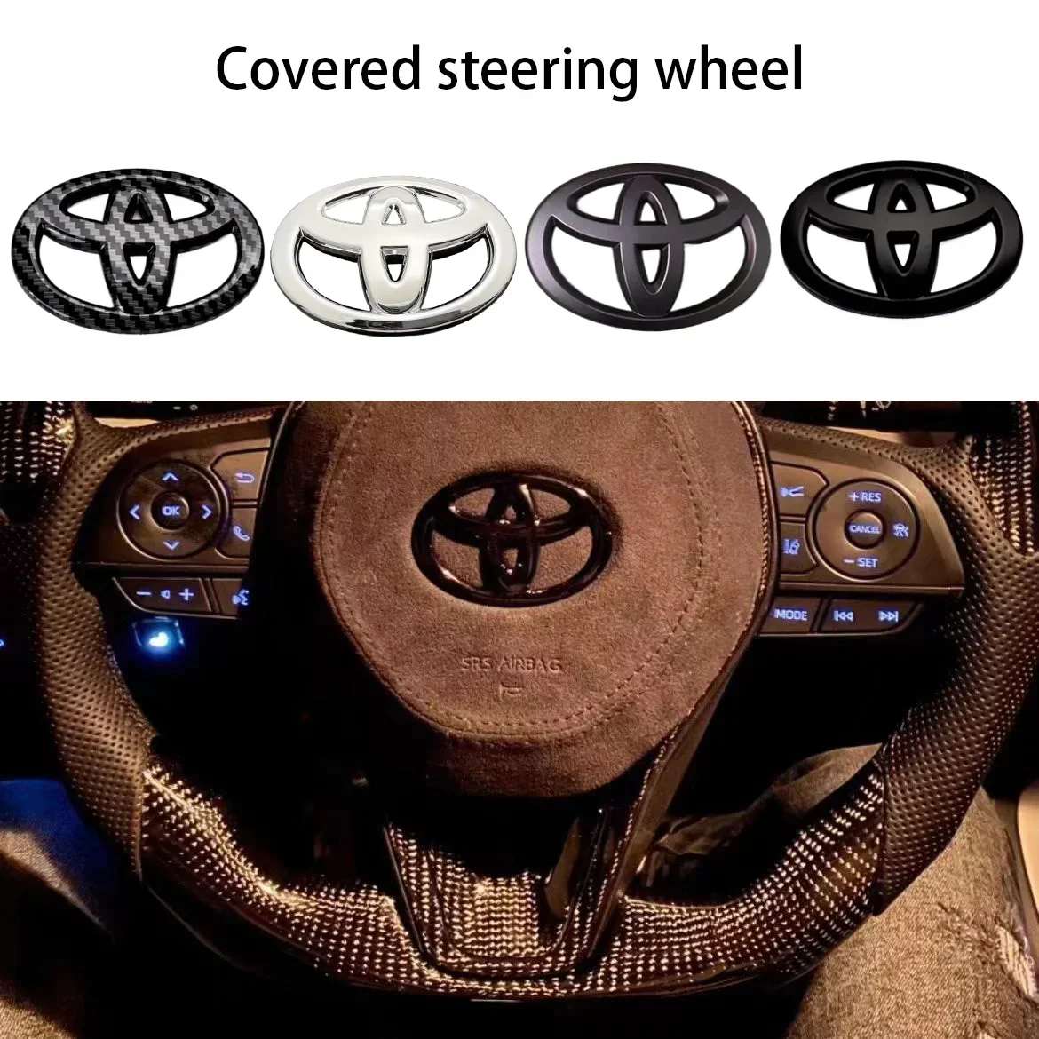 ステアリングホイールトヨタロゴ ABS トヨタクーローラカムリレイツ RAV4 クラウンアバロン CHR 車のロゴステッカーラベル修正されたアクセサリー