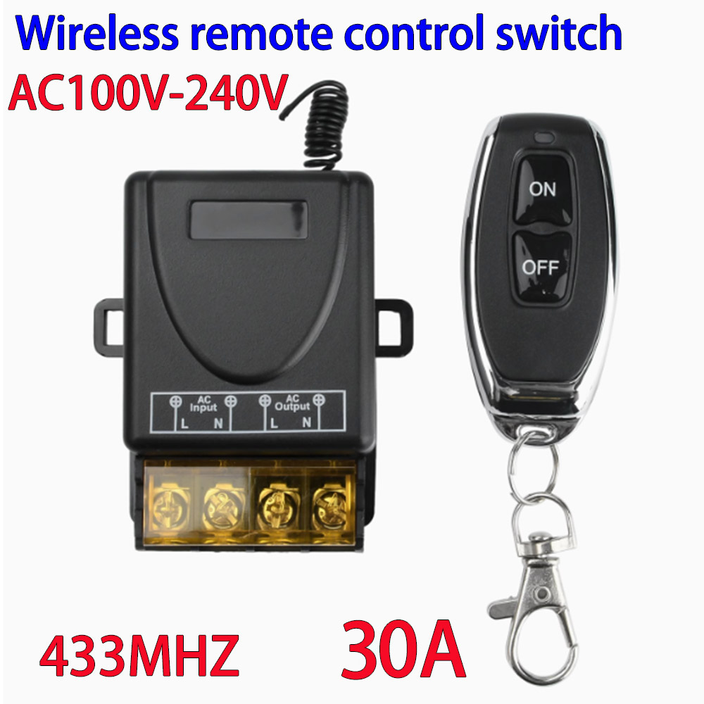 433Mhz リモートコントロールスイッチ AC240V 40A Hign ​​電源オンオフリモートコントロール送信機ウォーターポンプモーター LED/電気製品