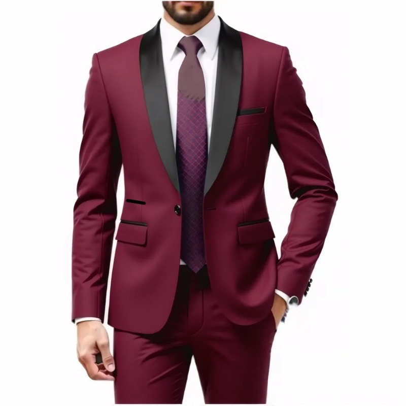メンズ スーツ アンサンブル - メンズ フォーマル スーツ セット - 結婚式 新郎の服装 2 点セット - ビジネス 結婚式 宴会 服装 スーツ メンズ