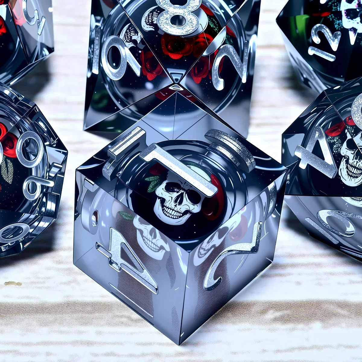 DND 樹脂ダイス 7 個セット ダンジョンズ&ドラゴンズ DND 5e RPG ギフト、ボードゲーム卓上ロールプレイングダイスゲーム、誕生日ギフト、
