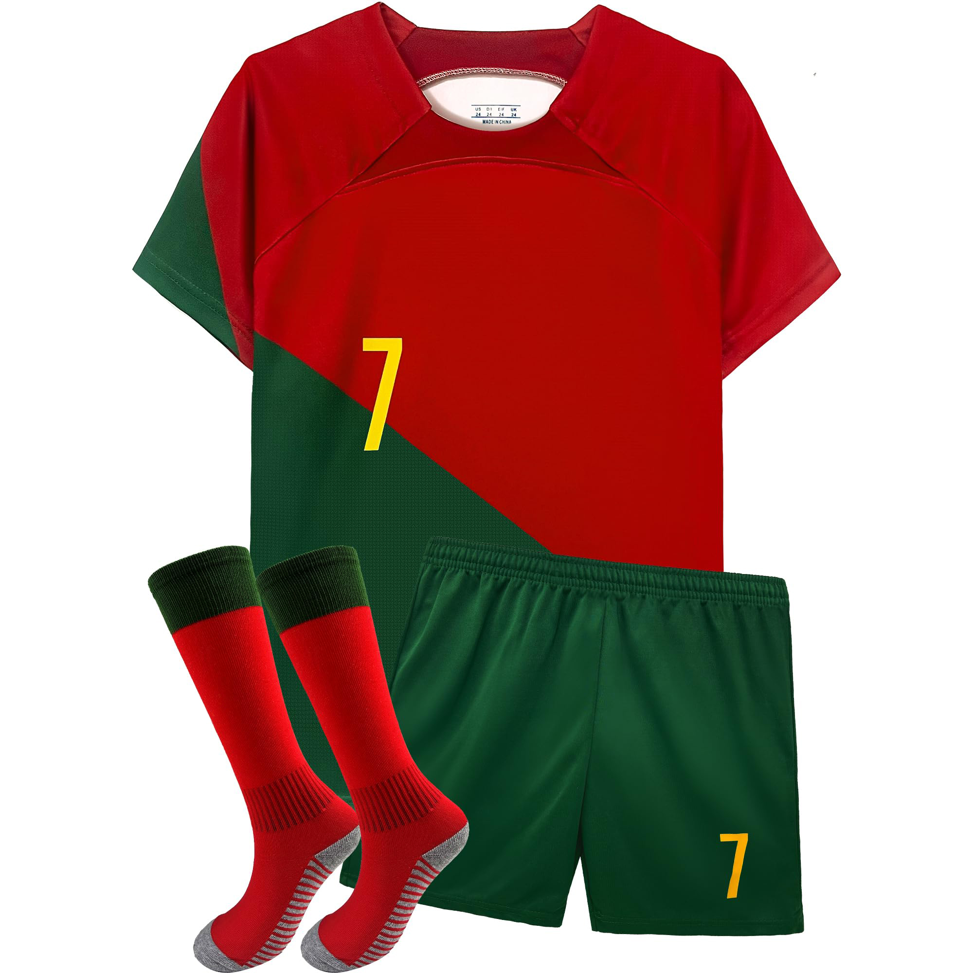 サッカー ジャージ キッズ 7 フットボール スポーツ ファン 男の子 女の子 ユース サッカー シャツとショーツ ストッキング セット 4-13 歳用