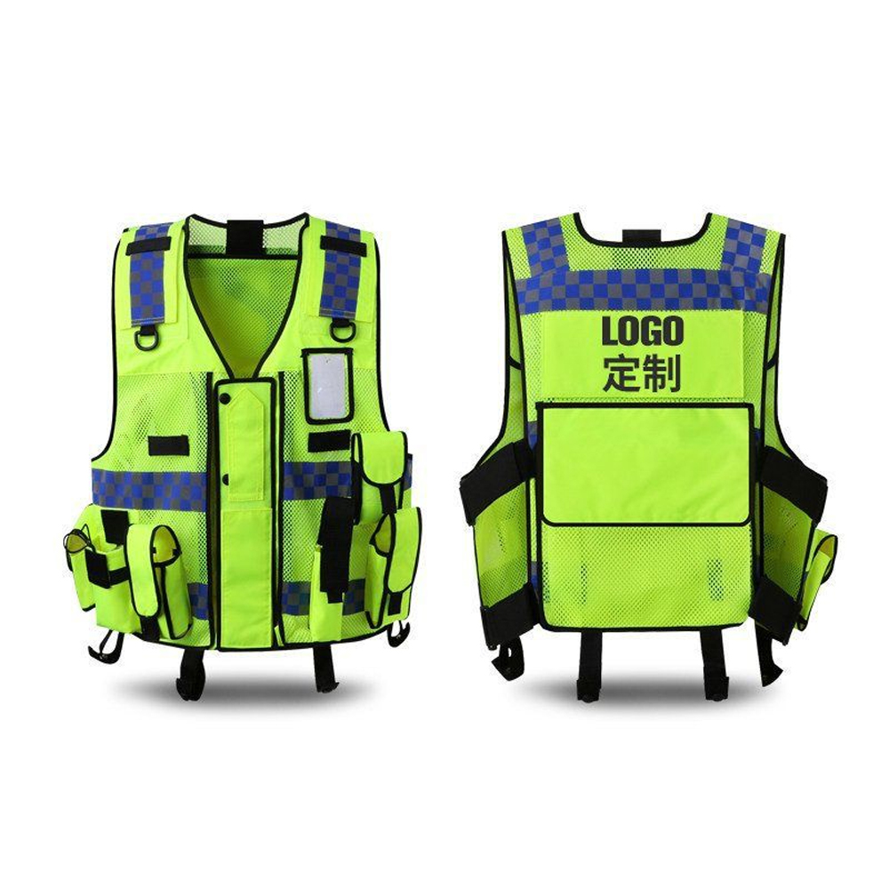 マルチポケット建設ベスト警察交通交通安全保護夜間勤務作業服こんにちは Vis 作業服