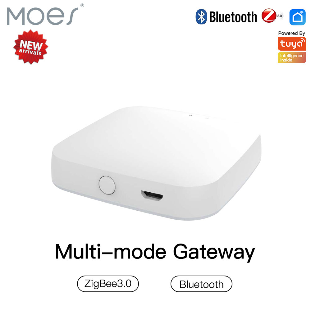 MOES マルチモード スマート ゲートウェイ ZigBee WiFi Bluetooth メッシュ ハブ Tuya スマート アプリと連携 Alexa Google Home 経由の音声コントロール