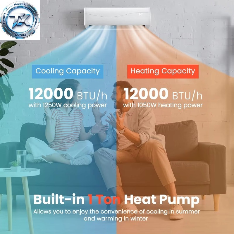 【最良の選択】Bestcold 12000 BTU 110V ミニスプリットエアコンシステム インバーター R32 エネルギー効率の高い冷却加熱スマート WiFi