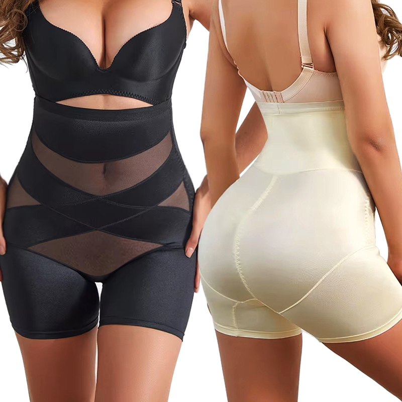 女性ボディシェイパーおなかコントロールパンティーショーツバットリフターシェイプウェア背の低いウエストトレーナー安全ショートパンツアンダースカートパンティー