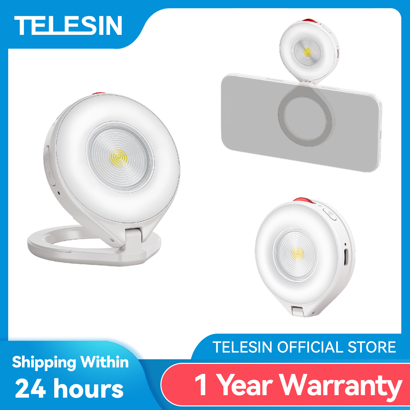TELESIN 磁気スマートフォン写真撮影フラッシュライトミニ自撮りライト調整可能な明るさ Iphone XIAOMI HUAWEI SAMSUNG 用