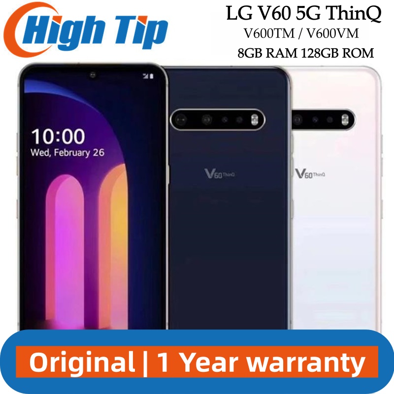 オリジナルロック解除 LG V60 5G ThinQ Moilble 電話 V600TM V600VM 6.8 "Android SamrtPhone 8GB RAM 128GB ROM 携帯電話