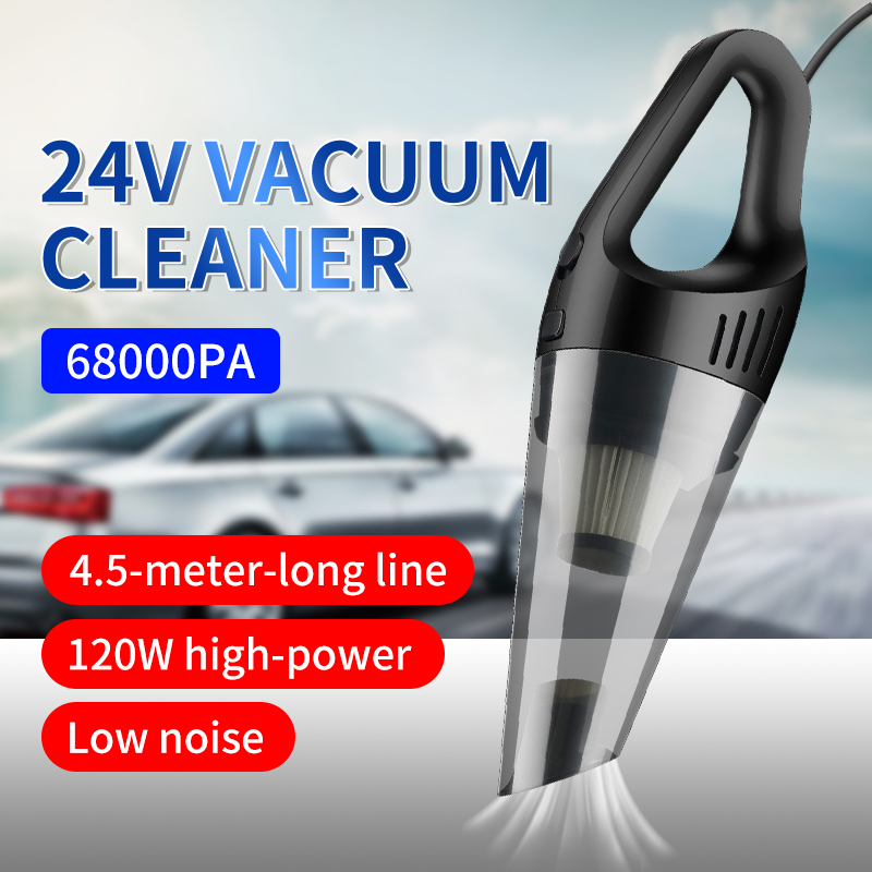24V 車の掃除機 120 ワットハイパワー洗浄機ハンドエアガンクリーナー強力な吸引有線自動掃除機