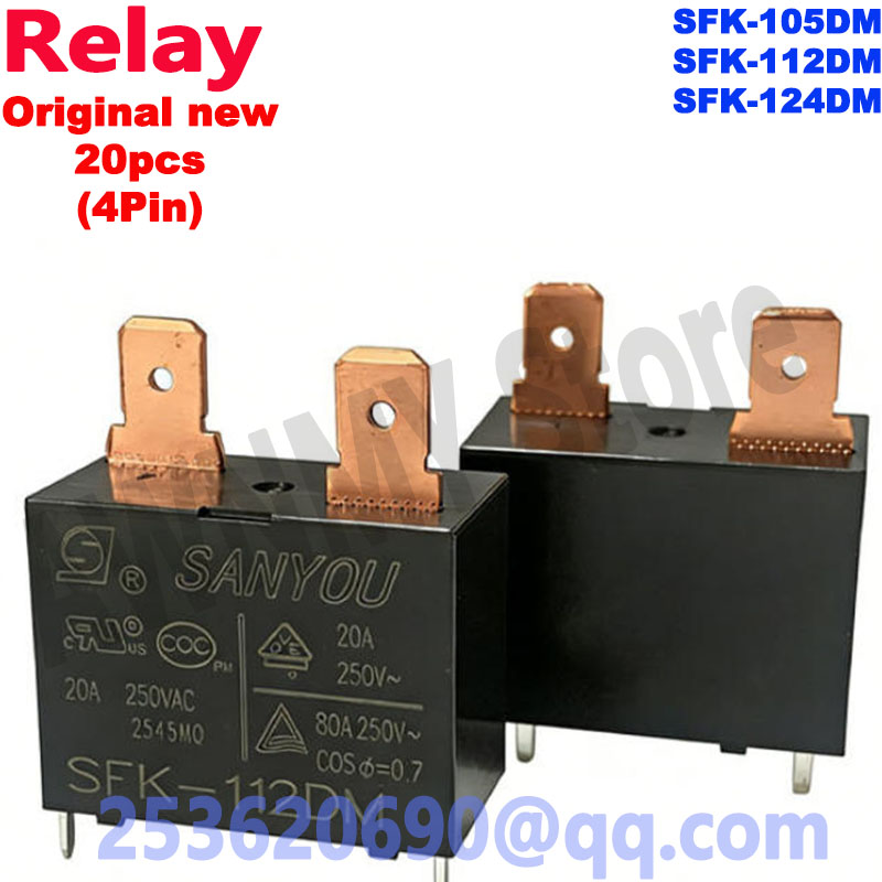 20 ピース/ロット SFK-112DM エアコンリレー 5v 12v 24v DC 20A 250VAC 4Pin M -Form-A 100% オリジナル新