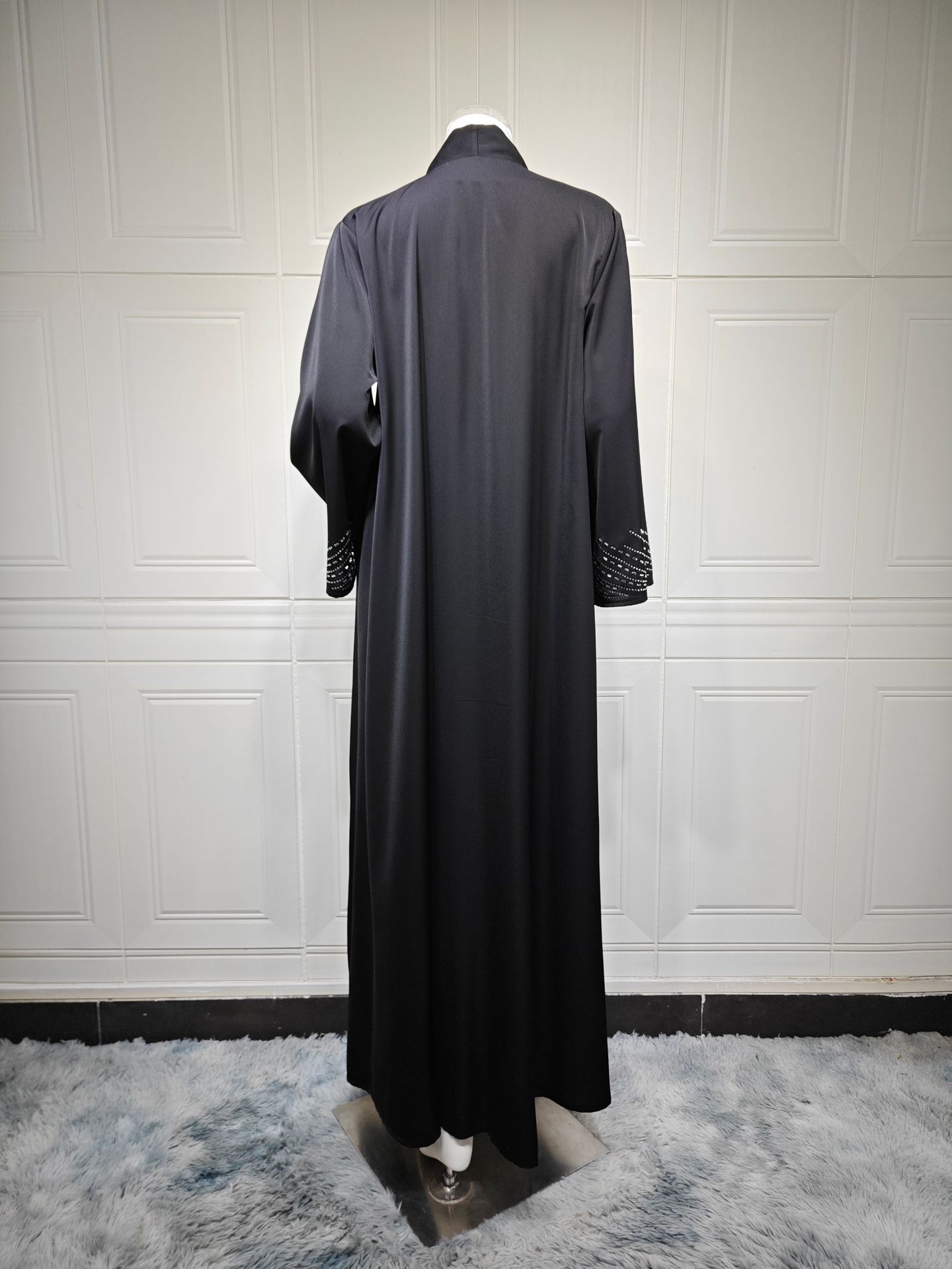 ドバイ Abbayas ダイヤモンドオープン着物黒カーディガンイスラム教徒の女性のドレスラマダン Jalabiya カフタンマロカインファムローブイスラム服