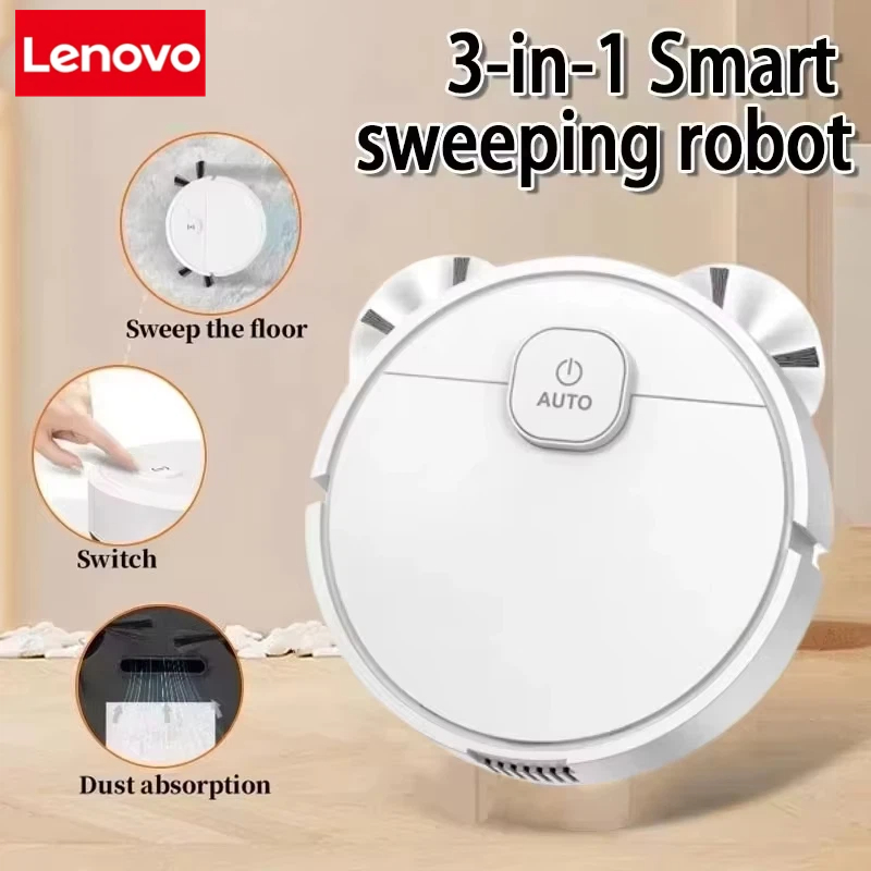 レノボスマート掃除ロボット 3-in-1 スマートクリーナー家庭用充電式全自動掃除機 60000Pa 吸引ペットの毛