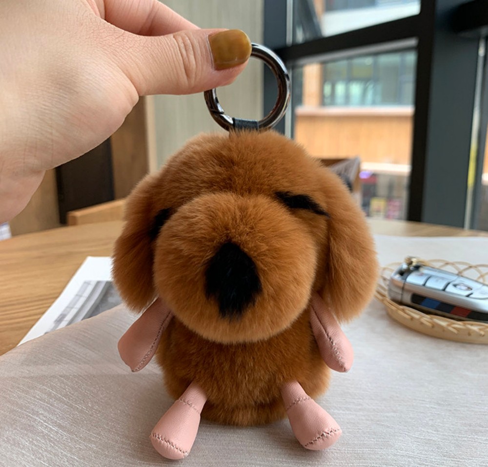 かわいい動物ぬいぐるみ犬キーホルダー人形キーリング女性バッグ車のキーチェーンペンダント装飾ジュエリーバッグぶら下げアクセサリーギフト