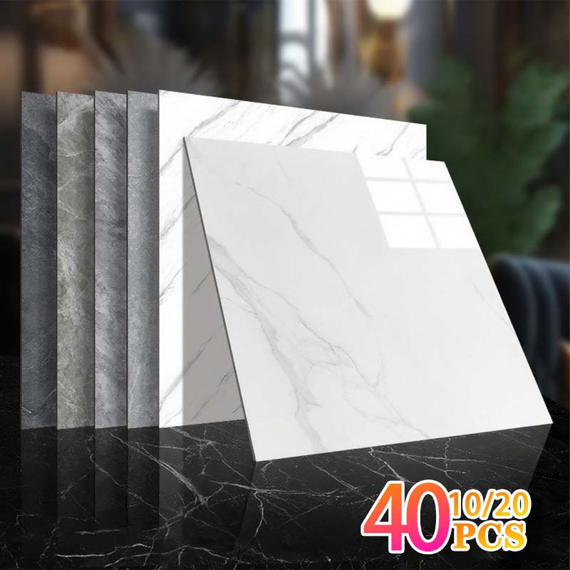 10/20/40 個 30 × 30 センチメートル自己粘着壁紙防水タイルステッカー FloorSticker キッチンバスルームインスタイル家の装飾