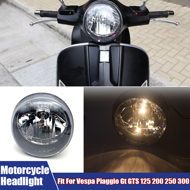 1,2 個オートバイフロントヘッドヘッドライトオートバイライトアセンブリ照明スペアパーツベスパピアジオ Gt GTS 125 200 250 300