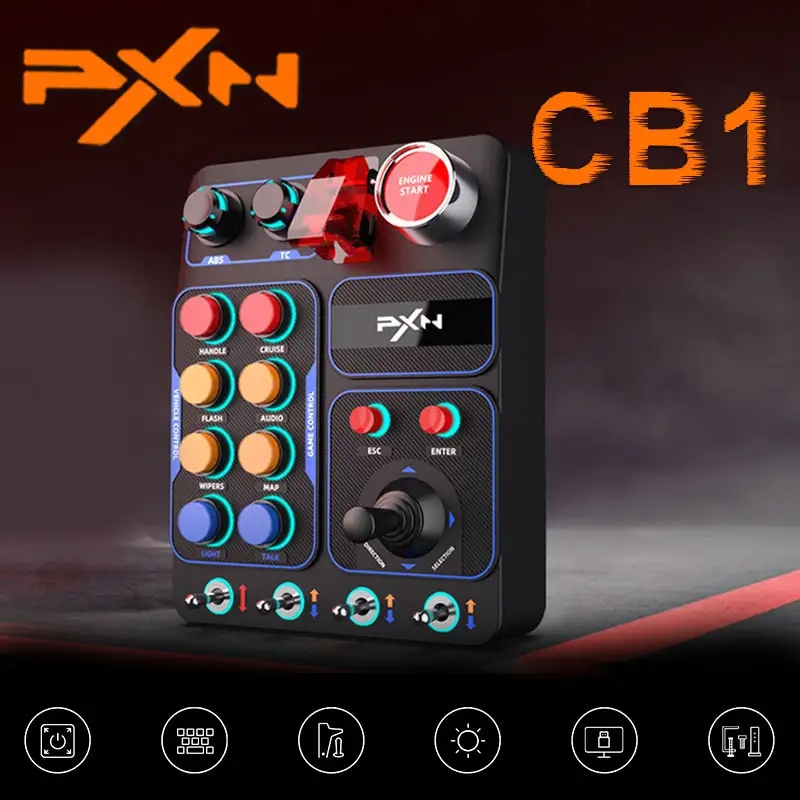 ユーロトラックシミュレータレーシングゲームカスタム PC PXN CB1 シミュレータレース中央制御ボックス多機能キーコントロールボックス RGB