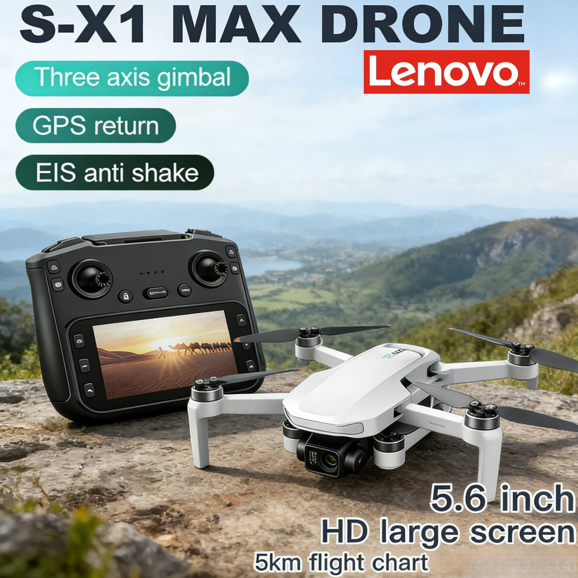 Lenovo S-X1 GPS ドローン 8K HD プロカメラ 3 軸ジンバル WIFI 障害物回避 Quadcopter ブラシレスおもちゃギフト
