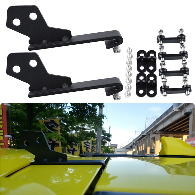 スポイラー GT ウイング アルミ軽量リアスポイラー クランプ式リアウイング ユニバーサル ハッチバック リアブラケット 2 個