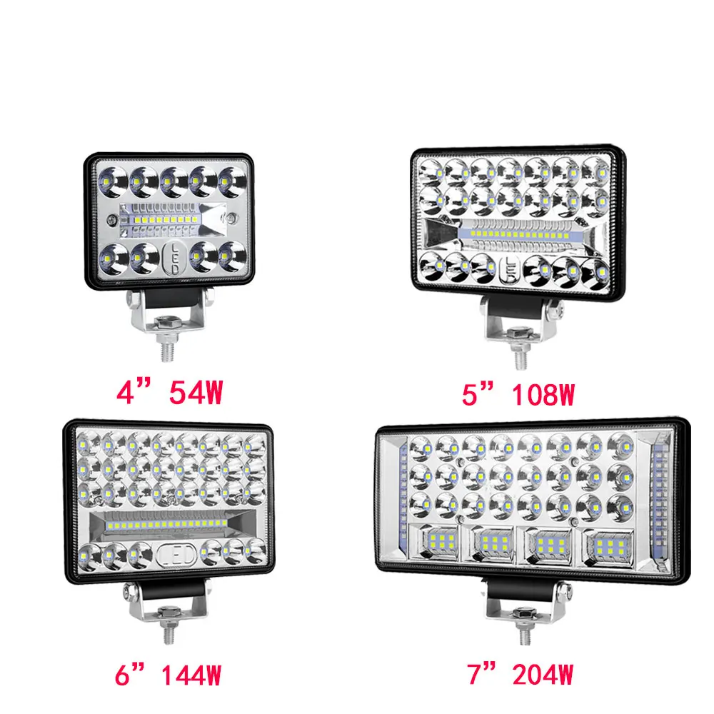 2 個 4 インチ 5 インチ 6 インチ LED ライトバーオフロードスポットフラッド LED ワークライトトラック車ボートトラクター 4x4 ATV ヘッドライト 12V 24V