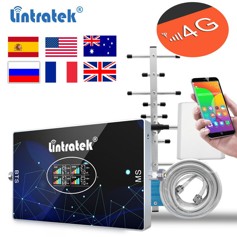 Lintratek GSM リピータ 4 グラム 3 グラム 2 グラム携帯信号リピータアンプモバイル 850 800 1800 MHZ DCS WCDMA LTE PCS 携帯電話ブースター