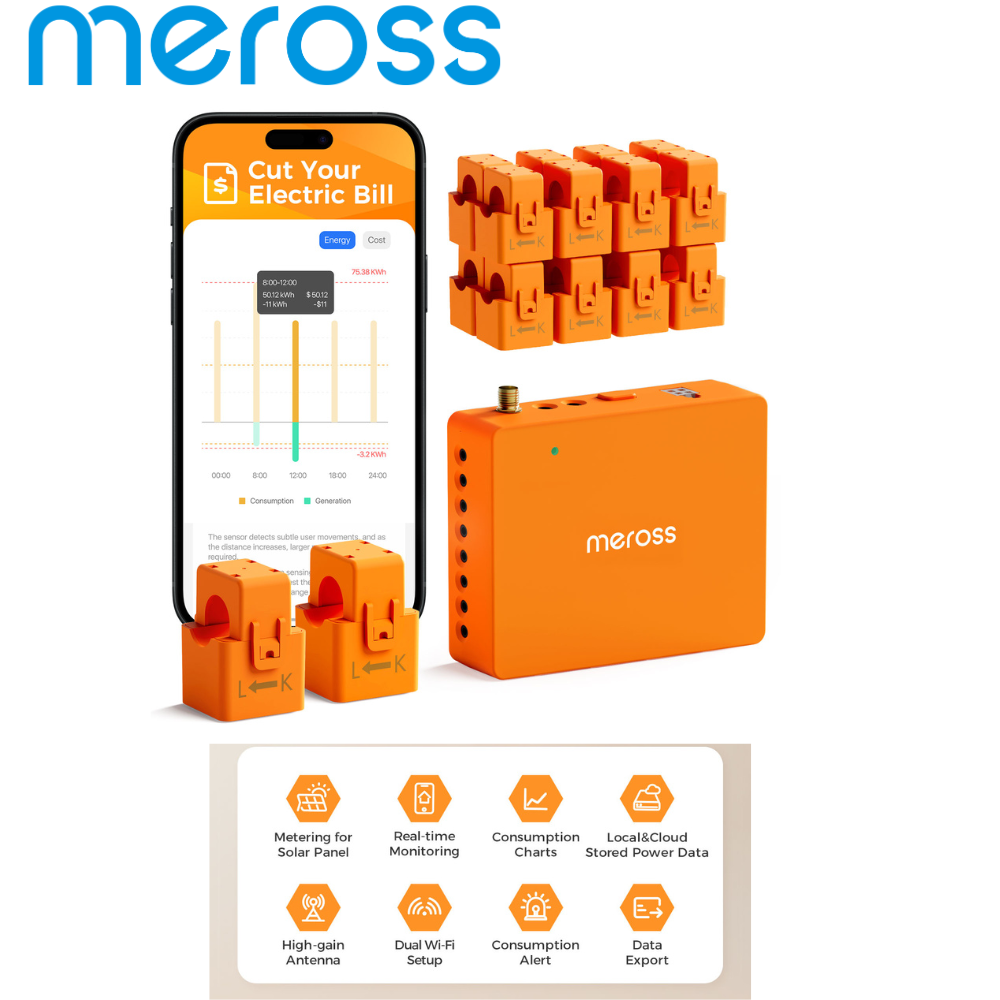 Meross スマート エネルギー モニター EM16P US バージョン 太陽光発電監視はホーム アシスタントをネイティブにサポート