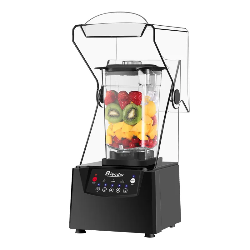 2025 スムージーマシン 業務用スムージーマシン カバー付き ミルクティーショップ 防音食品機械 サイレン