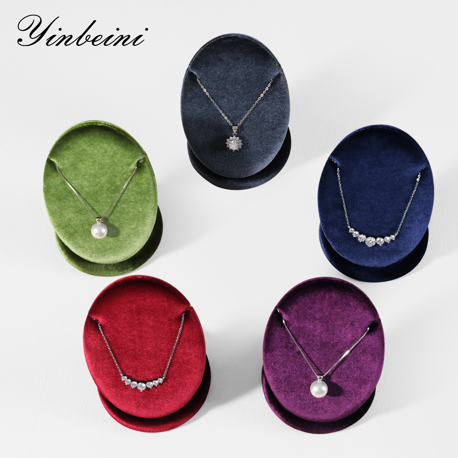 yingbeini ベルベットネックレスディスプレイスタンドペンダントネックレス収納ホルダージュエリーショップ小売カウンタートップオーガナイザーラック TB029