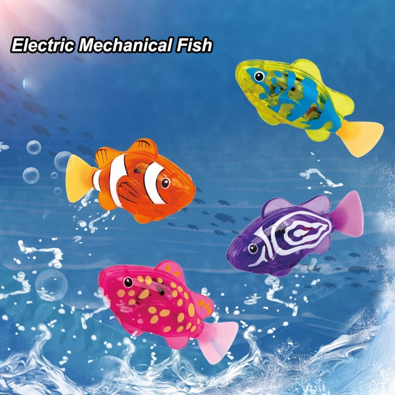 4 個発光水泳誘導電気魚ベビーバスおもちゃ水ペットの魚スイング魚シミュレーションカクレクマノミ Children'sgifts
