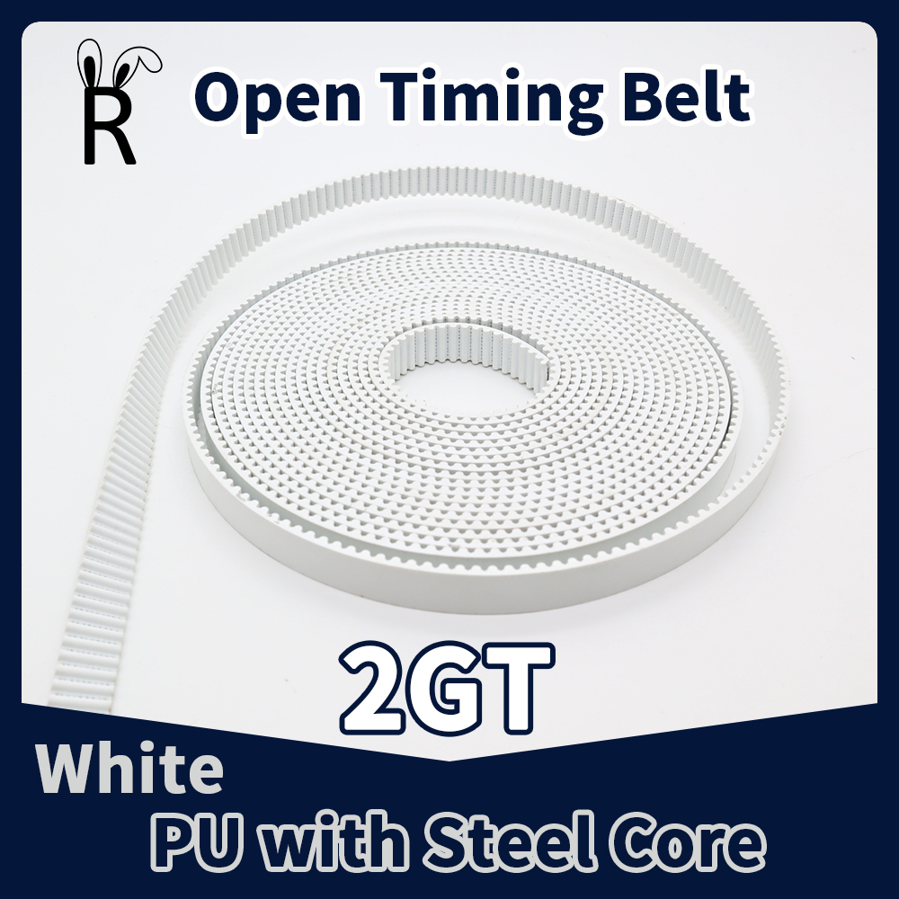 Polyurethane Steel PU GT2 Open Timing Belt 2GT Synchronous Belt Width 5/6/10/15mm PU with Steel Core 2MGT 3D Printer Open Belt