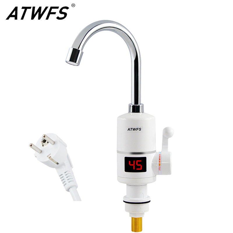 ATWFS インスタント給湯器タップ高速瞬間サーモスタット給湯器 3000 ワット電気蛇口温度表示