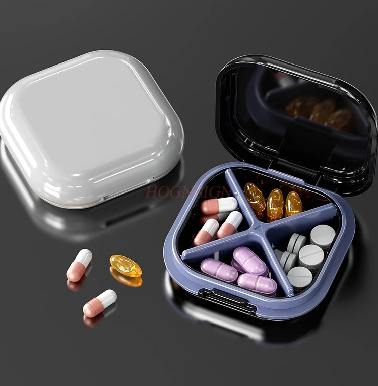 1 個ミニピルボックス旅行ピルボックスコンパートメント薬ピルケースピルボックス薬オーガナイザー薬薬ケース