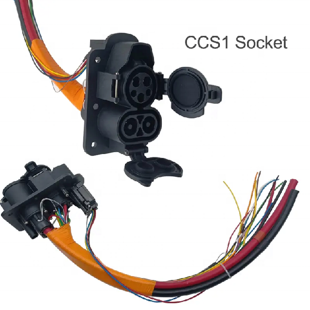 WUFEN SAE J1772-3 CCS1 ソケット 80A-200A DC EV 充電器 1000V コネクタ CCS コンボ 1 Ev 充電ソケット 1 メートルのケーブル付き