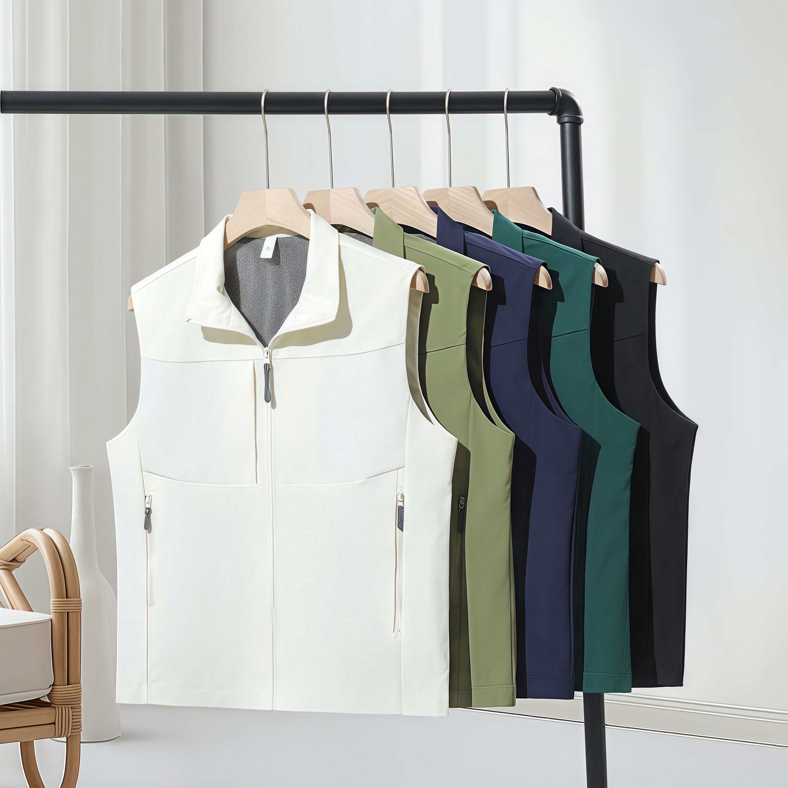 防水オックスフォード生地単層ベストラペル無地ノースリーブ作業服チームユニフォームビジネス因果カスタムベスト