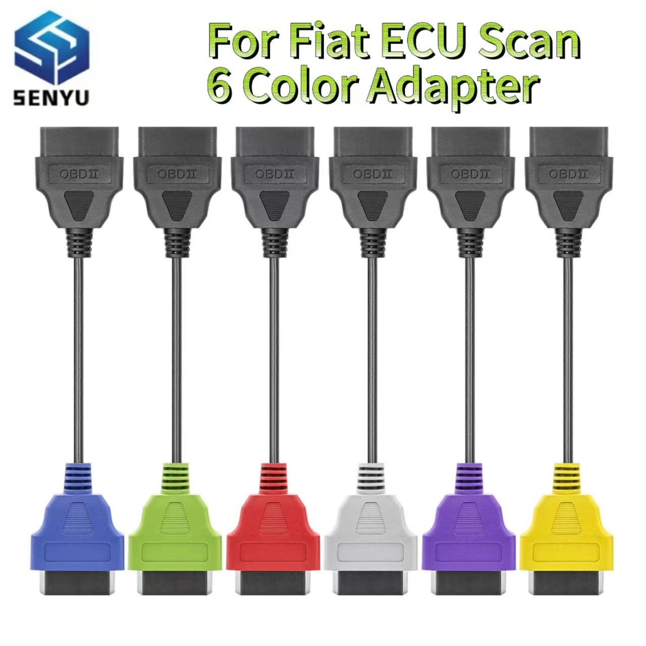 6 色 OBD OBD2 車スキャナコネクタフィアット ECU スキャン MultiECUScan OBD 2 診断アダプタケーブル FiatECUScan ツール